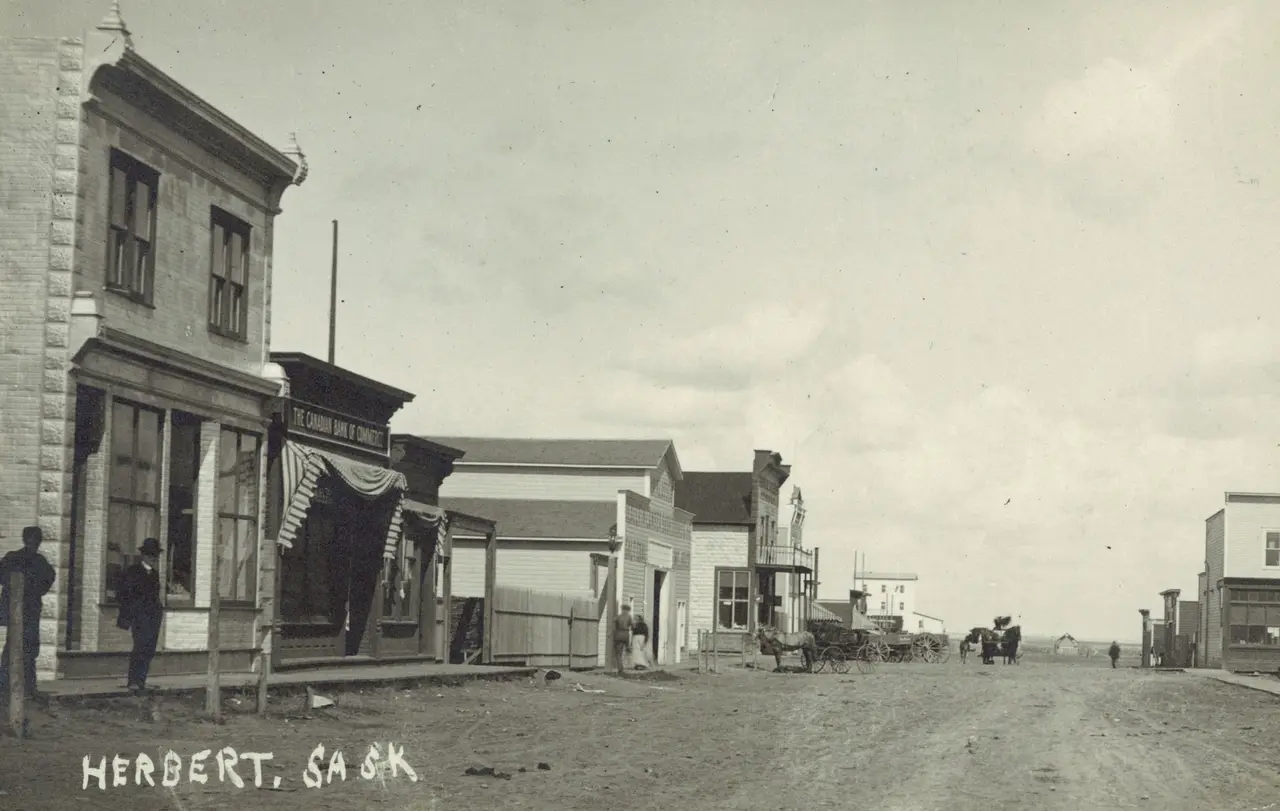 Main Street, Herbert, Sask., about 1910